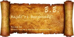 Bajári Bereniké névjegykártya